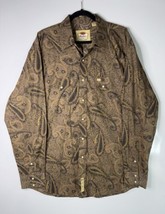 Larry Mahan Western Shirt Mens XL Paisley Pearl Snap Cowboy Dress Shirt - $23.36