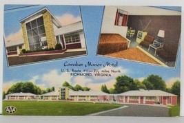 VA Richmond Cavalier Manor Motel U.S. Rte 1 Postcard Q13 - £3.95 GBP