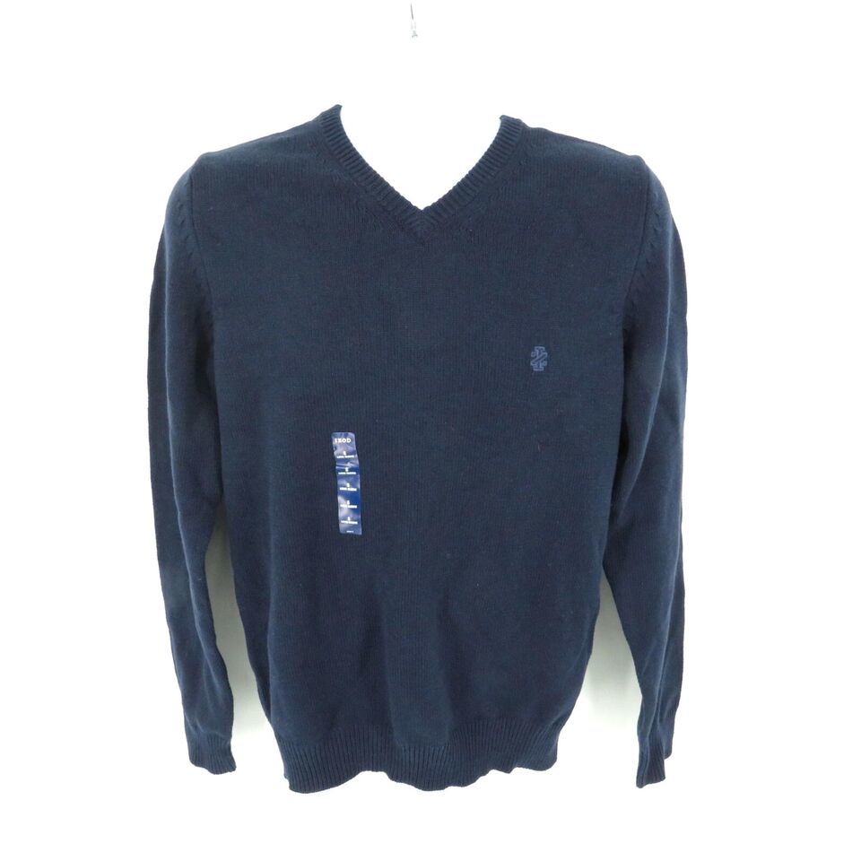 IZOD Mens Blue V-Neck Premium Essentials Sweater Small NWT $60 - $19.00