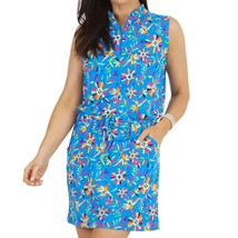 NWT Ladies IBKUL ESTELA BLUE Sleeveless Drawstring Golf Dress - S M L XL - £54.75 GBP