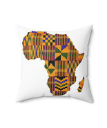 African Map Kente Print Spun Polyester Square Pillow - $25.99+