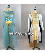 Movie  Prince Aladdin &amp; Princess Jasmine Matching Outfit Cosplay Costume  - $137.90 CAD+
