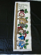 Completed I&#39;M GROWING LIKE A WEED Needlepoint PANEL - Design 29&quot; x 8 3/4&quot; - $18.00