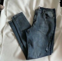 Philosophy Skinny Leg Side Stripe Stretch Denim Distressed Jeans Sz 12 - $19.80