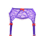 AGENT PROVOCATEUR Womens Suspenders Mesh Elegant Wide Ribbon Purple Size S - £74.17 GBP
