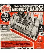 1949 Midwest Radios Series 16 AM FM Advertisement Vintage Electronics E8L - $27.34 CAD
