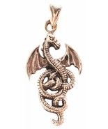 Small Celtic Dragon Pendant – Solid Bronze Amulet - $19.99