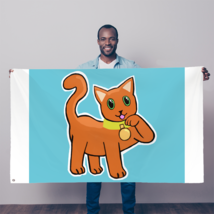Orange Cat Sublimation Flag - $23.99