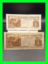 2x Food Stamp Coupon One Coupon Money Scrip Token USDA Note $1 Lot - $34.64