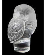 Signed Lalique French Frosted Crystal Owl Figurine 3.5&quot; Tall Bird Made i... - £97.38 GBP