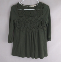 Rewind Women&#39;s Green Blouse With Floral Accent Size XS - £9.16 GBP