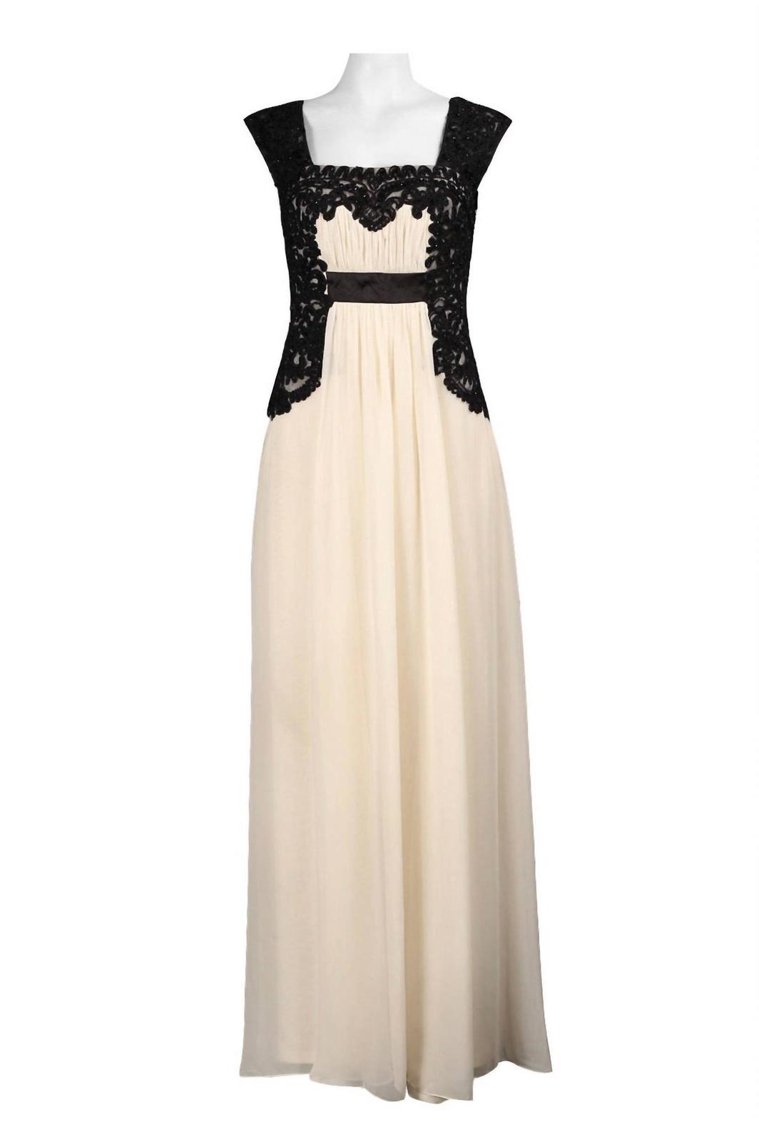 Sue Wong Cap Sleeve Contrast Embroidered Dress Size 10 - $74.25