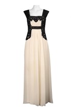 Sue Wong Cap Sleeve Contrast Embroidered Dress Size 10 - $74.25