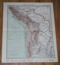 1928 Original Vintage Map Of Peru Chile And Bolivia Andes South America - £17.08 GBP