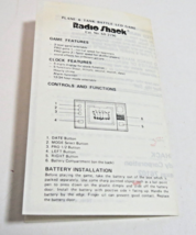 Radio Shack Tandy Plane and Tank LCD Battle Game 1988 Manual Insert No. ... - £11.12 GBP