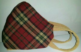 2 Fabric Face Masks in 1 Washable Reusable Reversible》RED TARTAN/TAN》ONE... - £7.78 GBP