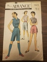 Vintage Advance 7877. Misses&#39; Shorts &amp; Shirt. Sz 14 Bust 32 CUT - £4.78 GBP