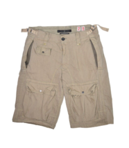 Stone Island Shorts Mens 29 Khaki Cargo Denims 11&quot; Cotton Nylon Blend Metal - $124.66