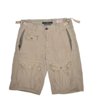 Stone Island Shorts Mens 29 Khaki Cargo Denims 11&quot; Cotton Nylon Blend Metal - £96.44 GBP