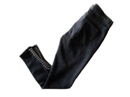 NWT Current/Elliott The Zip Stiletto in Washed Black Stud Stretch Skinny Jean 25 - £33.57 GBP