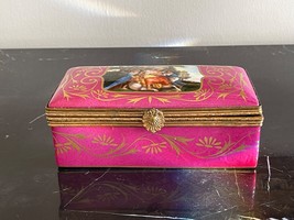 Gorgeous Large Limoges French Hand Painted Porcelain Trinket Box - £197.01 GBP
