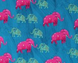 Cotton Elephants Wish Animals Dark Teal Fabric Print by Yard D652.26 - £10.20 GBP