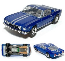 1pc 2023 AFX MEGA-G+ 1966 FORD MUSTANG FASTBACK Metallic Blue HO Slot Ca... - $57.99