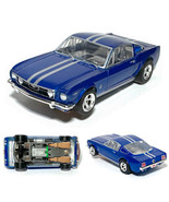 1pc 2023 AFX MEGA-G+ 1966 FORD MUSTANG FASTBACK Metallic Blue HO Slot Car LOOSE - $57.99