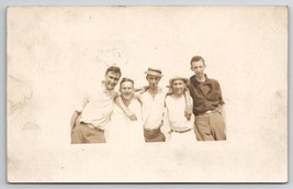 Culver Indiana RPPC Five Handsome Men Arm in Arm 1910 Postcard D26 - £11.95 GBP
