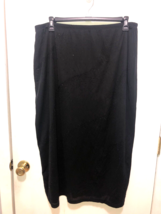 Vintage Fashion Bug Black Beaded Long Skirt Elastic Waist 38-45&quot; Waist SZ 22/24 - £7.76 GBP