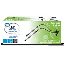 2-Head Flexible LED Clamp Grow Light, 10W Selectable Spectrum, 4.75&quot; - $42.12