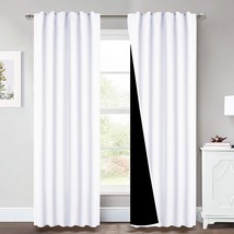 Nicetown Full Shading Curtains, Super Heavy-Duty Black Lined Blackout Drapes - £45.01 GBP