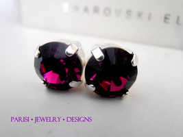 Amethyst Purple Post Silver Studs 10mm - £19.98 GBP