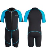 Seaskin Kids Wetsuit size 4, 2mm, Black/Blue, Full Neoprene Shorty Wetsuit - $39.89