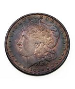 1886 Silver Morgan Dollar in AU Condition, Nice Obverse Toning, Partial ... - $419.81