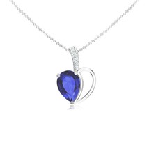 14k White Gold Finish 925 Sterling Silver Iolite Pendant Necklace Womens... - $73.33 CAD