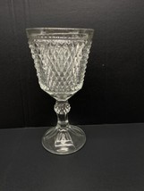 Large 11” Indiana Glass Clear Diamond Point Chalice Goblet Compote  Cand... - £27.52 GBP