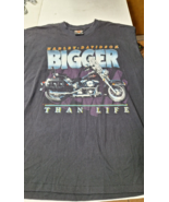 Vintage 1990 Harley Davidson Motorcycles Bigger Than Life T-Shirt XL NC - $47.21 CAD