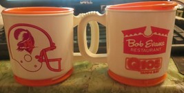 2 Tampa Bay Buccaneers Bob Evans Plastic Cup Mug with lids vintage - £21.91 GBP