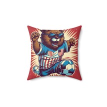 Soccer Stars and Stripes: Patriotism Patriotic Bear Playing Ball Spun Po... - $21.87+