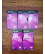 Sony 5 VHS Tapes Blank Premium Grade T-160VR 8 HR VCR Video Cassettes - $18.37