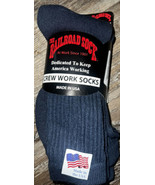 Railroad Sock ~ 3-Pair Navy Blue Socks Crew USA ~ Sock Size 10-13 Shoe S... - £11.08 GBP