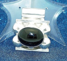 OVAL ONYX SOLITAIRE PENDANT REAL SOLID .925 STERLING SILVER 12.9 g - $1,399.18 MXN
