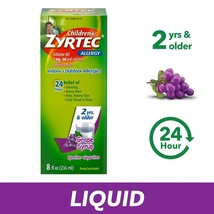 Zyr tec Children&#39;s 8oz 24hr Allergy Grape Indoor Outdoor Allergies  Exp ... - $296.93 MXN