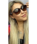Burberry Tortoise Round Cat Eye Oversized Gradient Women&#39;s Sunglasses Italy - $2,369.79 MXN