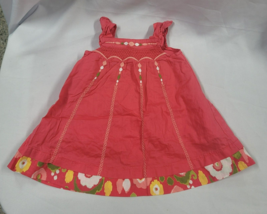 Vintage Gymboree 6-12 Coral Reef Pink Peach Smocked Floral Dress Baby Girl - $14.84