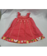 Vintage Gymboree 6-12 Coral Reef Pink Peach Smocked Floral Dress Baby Girl - £11.67 GBP