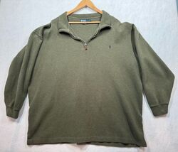 Polo Ralph Lauren 1/4 Zip Sweater Olive Army Green Pony Logo Mens 3XLT Tall - $33.91 CAD