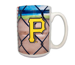 Pittsburgh Pirates MLB Ballpark Ceramic Coffee Mug Tea Cup 15 oz White - £15.48 GBP