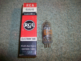 Vintage RCA 6AV6 Grey Plate Top Getter Made in USA Tested Good - $11.87